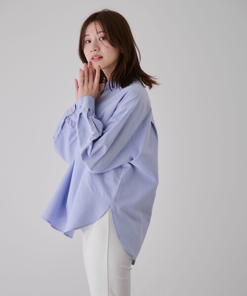 Jayro（ジャイロ）の「オックススキッパーブラウス（シャツ/ブラウス・レディース・ホワイト/サックスブルー・M）」の12枚目の写真