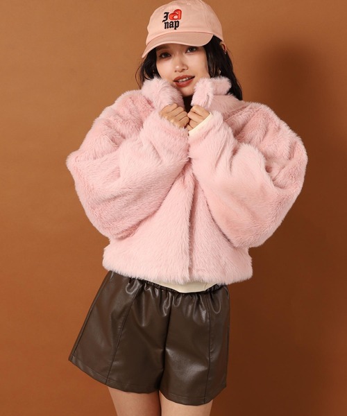 ANAP（アナップ）の「ハイネック フェイク ファー ブルゾン（ブルゾン・レディース・ピンク/グレー/ブラック・F）」の13枚目の写真