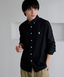 【U.S. POLO ASSN.】ワンポイント ブロード 長袖 ボタンダウンシャツ