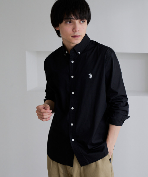 セール】【U.S. POLO ASSN.】ワンポイント ブロード 長袖 ボタンダウン