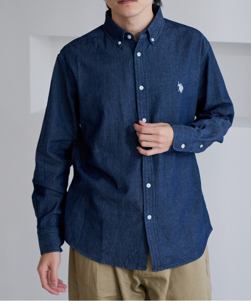 U.S. POLO ASSN.(ユーエスポロアッスン)の「【U.S. POLO ASSN.】ワンポイント ブロード 長袖 ボタンダウンシャツ(シャツ/ブラウス・メンズ・ホワイト/インディゴブルー/ネイビー/ブラック・L/M)」の15枚目の写真