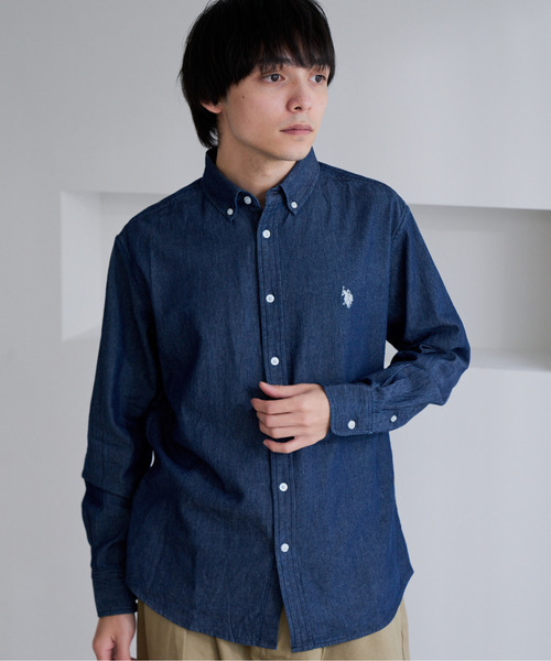 U.S. POLO ASSN.(ユーエスポロアッスン)の「【U.S. POLO ASSN.】ワンポイント ブロード 長袖 ボタンダウンシャツ(シャツ/ブラウス・メンズ・ホワイト/インディゴブルー/ネイビー/ブラック・L/M)」の16枚目の写真