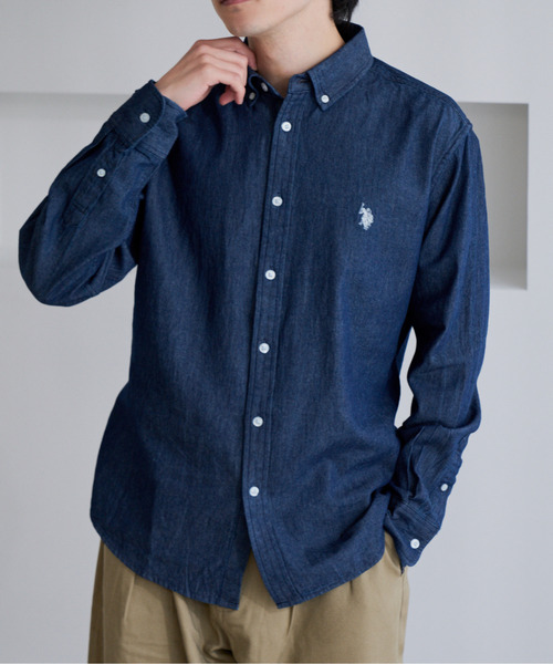 U.S. POLO ASSN.(ユーエスポロアッスン)の「【U.S. POLO ASSN.】ワンポイント ブロード 長袖 ボタンダウンシャツ(シャツ/ブラウス・メンズ・ホワイト/インディゴブルー/ネイビー/ブラック・L/M)」の19枚目の写真