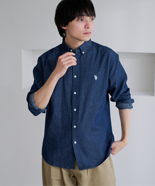 U.S. POLO ASSN.(ユーエスポロアッスン)の「【U.S. POLO ASSN.】ワンポイント ブロード 長袖 ボタンダウンシャツ(シャツ/ブラウス・メンズ・ホワイト/インディゴブルー/ネイビー/ブラック・L/M)」の22枚目の写真