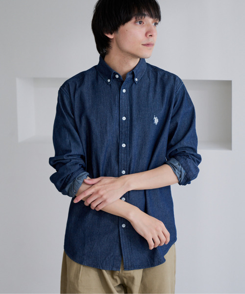 U.S. POLO ASSN.(ユーエスポロアッスン)の「【U.S. POLO ASSN.】ワンポイント ブロード 長袖 ボタンダウンシャツ(シャツ/ブラウス・メンズ・ホワイト/インディゴブルー/ネイビー/ブラック・L/M)」の17枚目の写真