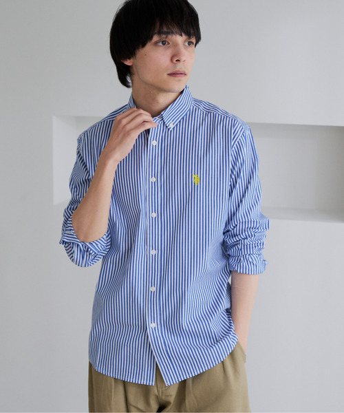 U.S. POLO ASSN.(ユーエスポロアッスン)の「【U.S. POLO ASSN.】ワンポイント ブロード 長袖 ボタンダウンシャツ(シャツ/ブラウス・メンズ・ホワイト/インディゴブルー/ネイビー/ブラック・L/M)」の11枚目の写真