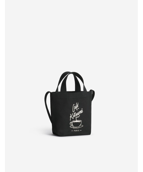 Maison Kitsune(メゾンキツネ)の「COFFEE CUP MINI TOTE(トートバッグ・メンズ・ブラック・U)」の2枚目の写真
