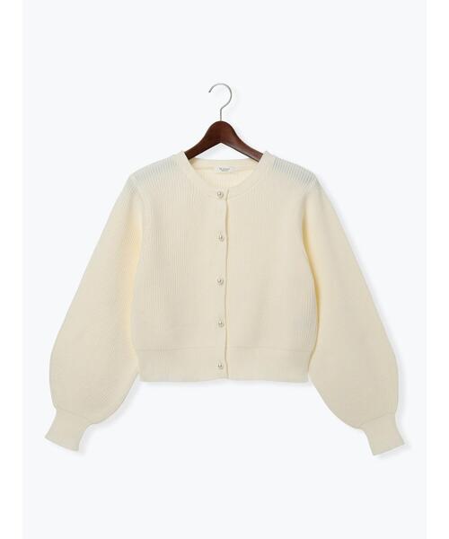Te chichi TERRASSE（テチチテラス）の「無撚糸パール釦カーディガン（カーディガン/ボレロ・レディース・レッド/ブラック/ブルー/オフホワイト・F）」の2枚目の写真