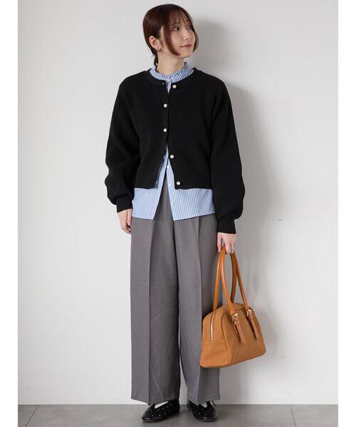 Te chichi TERRASSE（テチチテラス）の「無撚糸パール釦カーディガン（カーディガン/ボレロ・レディース・レッド/ブラック/ブルー/オフホワイト・F）」の22枚目の写真