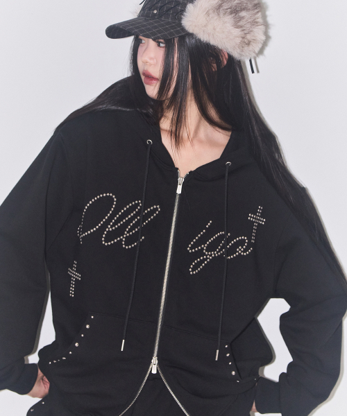 ILLIGO(イリゴ)の「クロスホットフィックスフードジップアップブラック(パーカー・レディース・その他・SMALL/MEDIUM)」の3枚目の写真