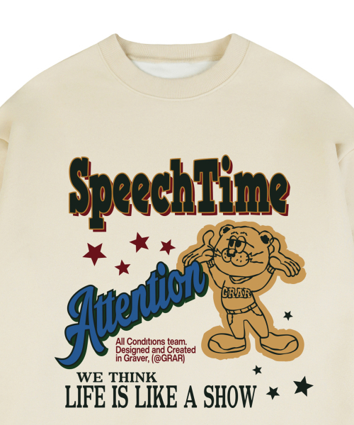 GRAVER（グレーバー）の「[ユニセックス]SPEECH-TIME スウェット_クリーム（スウェット・レディース・クリーム・SMALL/MEDIUM/LARGE/X-LARGE）」の3枚目の写真