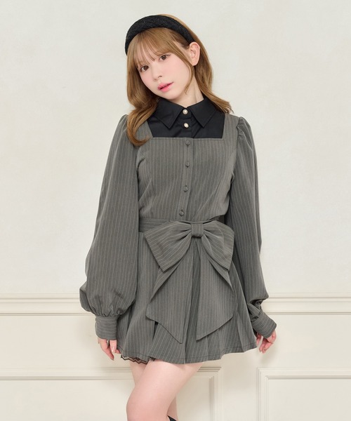 apres jour（アプレジュール）の「【セット着用可能】アソートレイヤード風トップス（シャツ/ブラウス・レディース・ブラック系その他2/ブラック/グレー系その他/ボルドー・X-LARGE/フリー）」の3枚目の写真