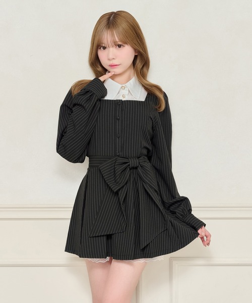 apres jour（アプレジュール）の「【セット着用可能】アソートレイヤード風トップス（シャツ/ブラウス・レディース・ブラック系その他2/ブラック/グレー系その他/ボルドー・X-LARGE/フリー）」の16枚目の写真