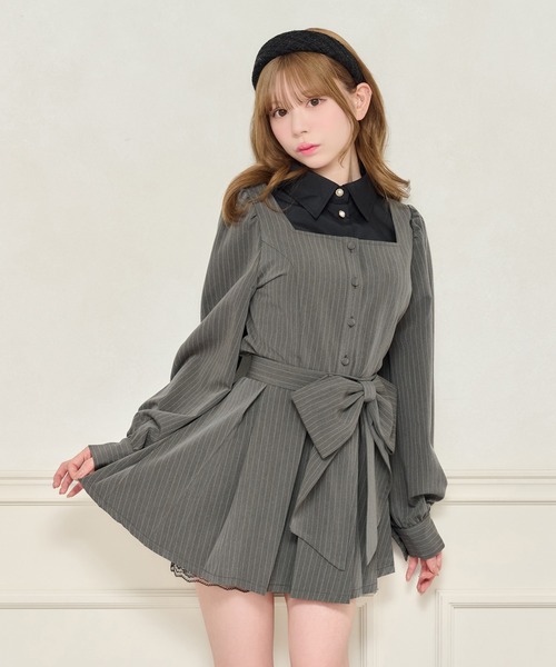 apres jour（アプレジュール）の「【セット着用可能】アソートレイヤード風トップス（シャツ/ブラウス・レディース・ブラック系その他2/ブラック/グレー系その他/ボルドー・X-LARGE/フリー）」の8枚目の写真