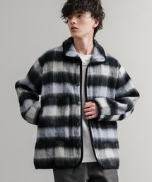 Audience（オーディエンス）の「Upscape Audience アップスケープオーディエンス 日本製 国産 ECOLANAシャギーチェックスタンドオーバージャケット AUD7340（ブルゾン）」
