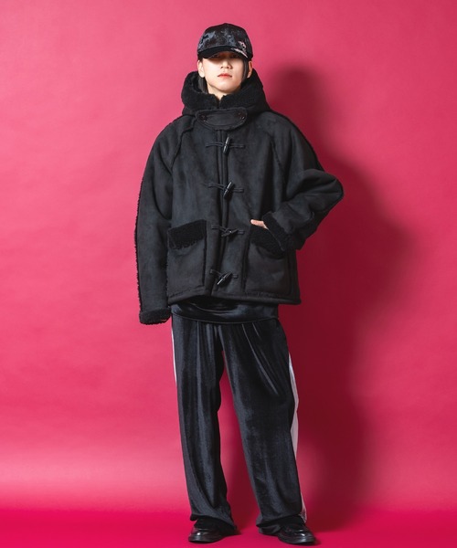 a.p.o.v. ボアボンディングスウェードムートンオーバーサイズダッフル