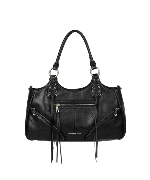 IUGAMAKARAS（イウガマカラス）の「Eyelet Leather Fringe Bag (Black)（ショルダーバッグ・レディース・その他・FREE）」の9枚目の写真