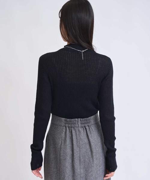 NOELA（ノエラ）の「モヘア混シアーリブニット（ニット/セーター・レディース・ピンク/グレー/オフホワイト/ブラック・フリー）」の9枚目の写真