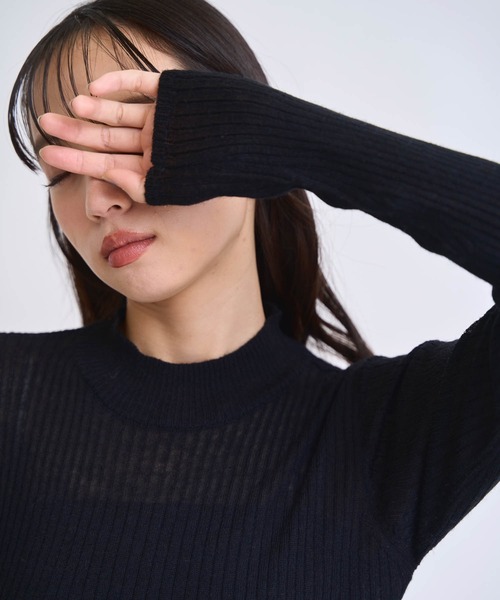 NOELA（ノエラ）の「モヘア混シアーリブニット（ニット/セーター・レディース・ピンク/グレー/オフホワイト/ブラック・フリー）」の13枚目の写真