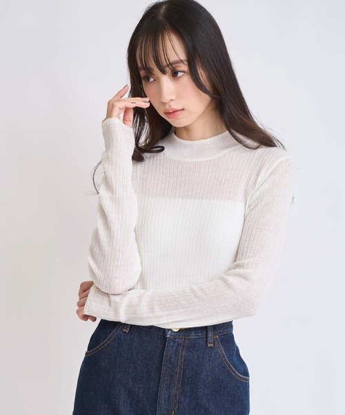 NOELA（ノエラ）の「モヘア混シアーリブニット（ニット/セーター・レディース・ピンク/グレー/オフホワイト/ブラック・フリー）」の15枚目の写真