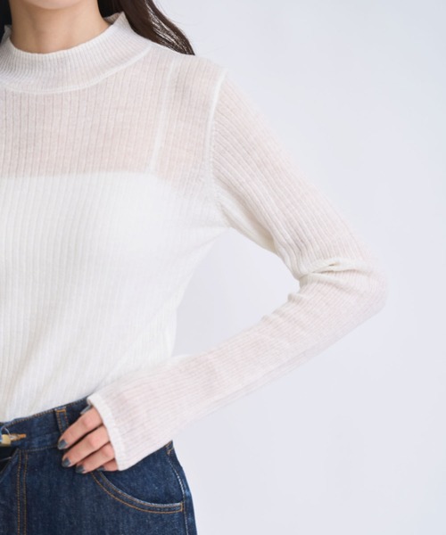 NOELA（ノエラ）の「モヘア混シアーリブニット（ニット/セーター・レディース・ピンク/グレー/オフホワイト/ブラック・フリー）」の18枚目の写真