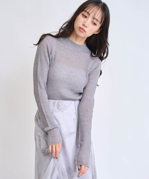 NOELA（ノエラ）の「モヘア混シアーリブニット（ニット/セーター・レディース・ピンク/グレー/オフホワイト/ブラック・フリー）」の21枚目の写真