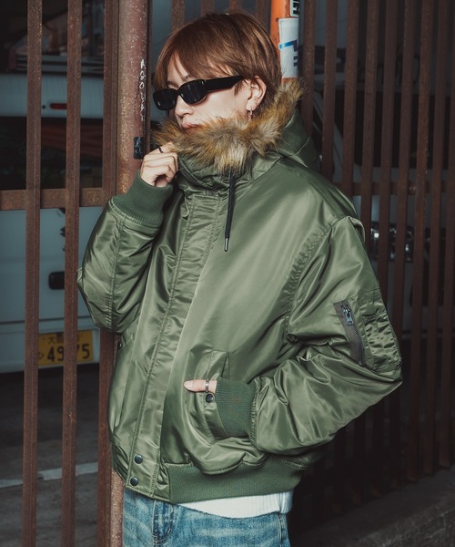 improves(インプローブス)の「ヘビーナイロン N-2B フライトジャケット(ミリタリージャケット・メンズ・ブラック/カーキ・SMALL/MEDIUM/LARGE/X-LARGE)」の8枚目の写真
