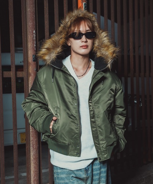 improves(インプローブス)の「ヘビーナイロン N-2B フライトジャケット(ミリタリージャケット・メンズ・ブラック/カーキ・SMALL/MEDIUM/LARGE/X-LARGE)」の9枚目の写真