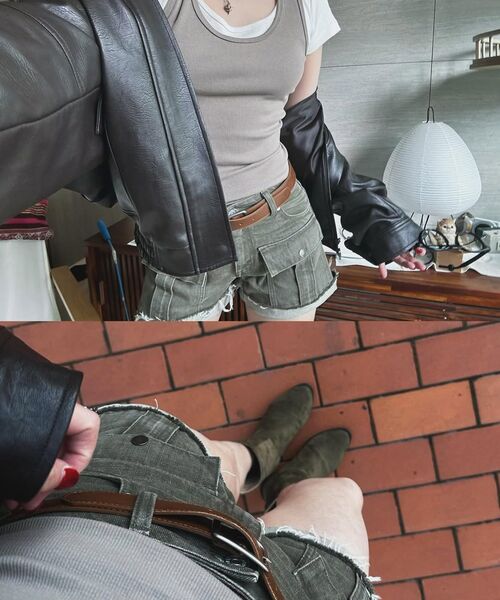ERER(エルエル)の「ミリタリーショーツ カーキ(その他パンツ・レディース・カーキ・1/2/3)」の2枚目の写真
