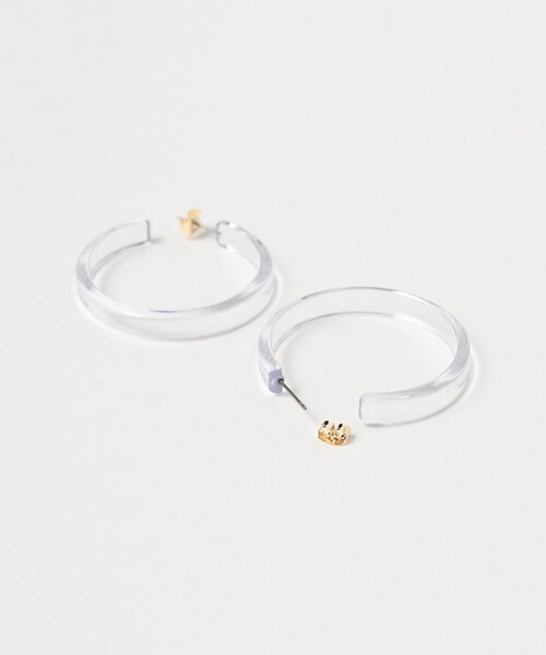 BEAMS BOY（ビームスボーイ）の「クリア フープ ピアス（ピアス（両耳用）・レディース・イエロー/ホワイト/ブルー・ONE SIZE）」の5枚目の写真