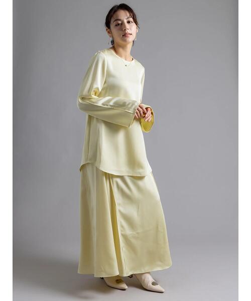 Te chichi（テチチ）の「【Atelier Bonheur】サテンバックボタンブラウス(セットアップ可)《2025winter catalog item》（シャツ/ブラウス・レディース・イエロー・F）」の3枚目の写真
