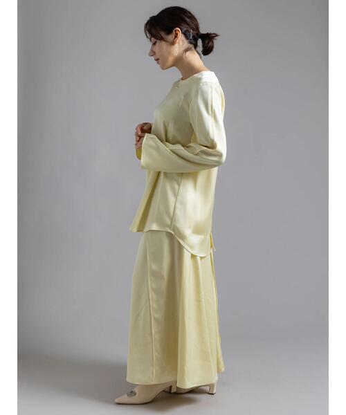 Te chichi（テチチ）の「【Atelier Bonheur】サテンバックボタンブラウス(セットアップ可)《2025winter catalog item》（シャツ/ブラウス・レディース・イエロー・F）」の6枚目の写真