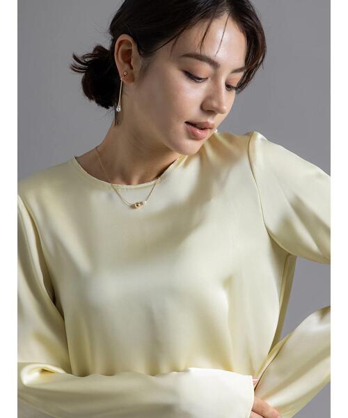 Te chichi（テチチ）の「【Atelier Bonheur】サテンバックボタンブラウス(セットアップ可)《2025winter catalog item》（シャツ/ブラウス・レディース・イエロー・F）」の10枚目の写真