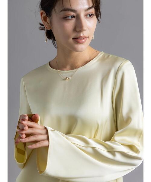Te chichi（テチチ）の「【Atelier Bonheur】サテンバックボタンブラウス(セットアップ可)《2025winter catalog item》（シャツ/ブラウス・レディース・イエロー・F）」の11枚目の写真