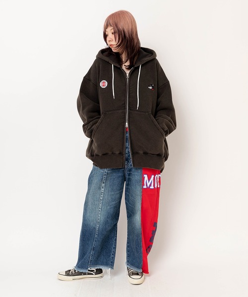 RNA(アールエヌエー)の「M2588 USEDライクZip UPパーカー(パーカー・レディース・ブラック/グリーン/オレンジ/ブルー/スミクロ/バーガンディー・MEDIUM)」の10枚目の写真