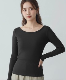 Cinderella（シンデレラ）の「あったかインナー 長袖 冬 秋 秋冬 トップス Uネック 肌着 防寒 暖かい レディース 快適 薄手 響きにくい インナー 大きいサイズ 伸縮性 柔らかい ブラック 黒 ダークグレー 灰色 白 M L XL（インナーウェア/肌着）」