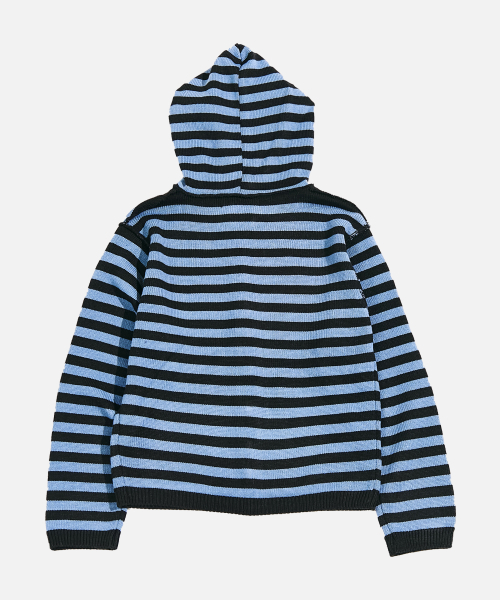 VASTIC(バスティック)の「S / T ニットフードパーカー ジップアップ_ブラック / ブルー(ニット/セーター・メンズ・ブルー・LARGE/X-LARGE/MEDIUM)」の3枚目の写真