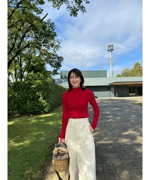 Day and Grade（デイアンドグレイド）の「【前田ゆかセレクト】シルバー釦ハイネックニット（ニット/セーター・レディース・レッド・FREE）」の9枚目の写真