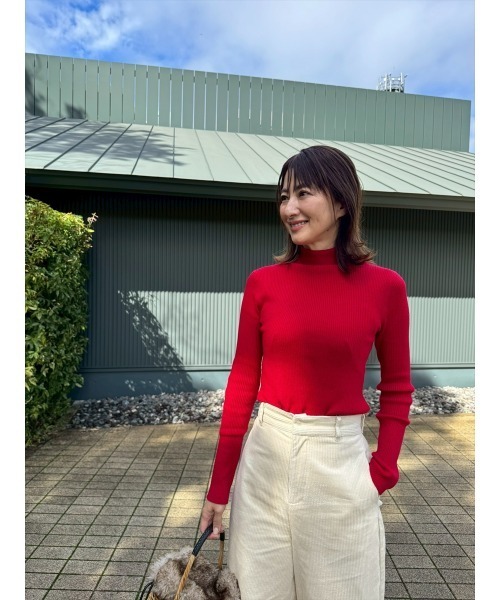 Day and Grade（デイアンドグレイド）の「【前田ゆかセレクト】シルバー釦ハイネックニット（ニット/セーター・レディース・レッド・FREE）」の13枚目の写真