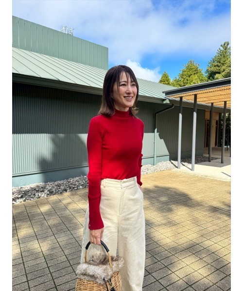 Day and Grade（デイアンドグレイド）の「【前田ゆかセレクト】シルバー釦ハイネックニット（ニット/セーター・レディース・レッド・FREE）」の14枚目の写真