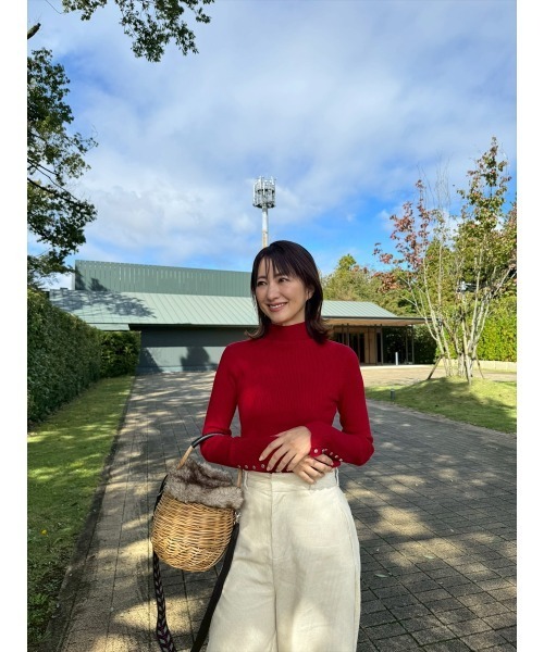 Day and Grade（デイアンドグレイド）の「【前田ゆかセレクト】シルバー釦ハイネックニット（ニット/セーター・レディース・レッド・FREE）」の17枚目の写真