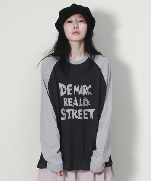 DEMARC(ドゥマーク)の「リアルストリートカラーミックスラグラン長袖Tシャツグレー&チャコール(Tシャツ/カットソー・レディース・その他・MEDIUM/LARGE)」の5枚目の写真