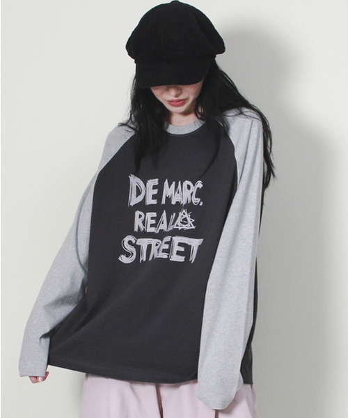 DEMARC(ドゥマーク)の「リアルストリートカラーミックスラグラン長袖Tシャツグレー&チャコール(Tシャツ/カットソー・レディース・その他・MEDIUM/LARGE)」の6枚目の写真
