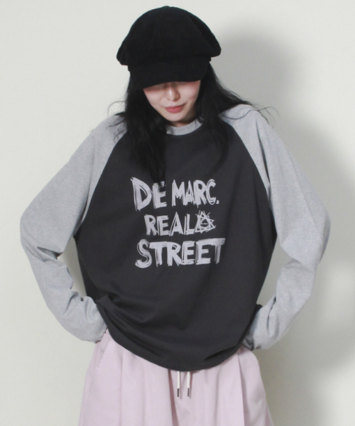 DEMARC(ドゥマーク)の「リアルストリートカラーミックスラグラン長袖Tシャツグレー&チャコール(Tシャツ/カットソー・レディース・その他・MEDIUM/LARGE)」の7枚目の写真