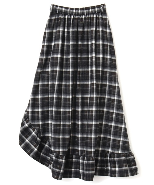 atmos pink（アトモスピンク）の「atmos pink Asymmetry Check Skirt / アトモス ピンク アシンメトリー チェック スカート（スカート・レディース・ブラック/ピンク・FREE）」の6枚目の写真
