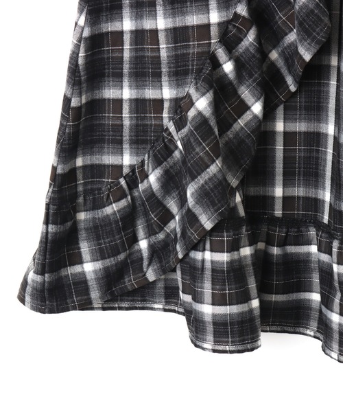 atmos pink（アトモスピンク）の「atmos pink Asymmetry Check Skirt / アトモス ピンク アシンメトリー チェック スカート（スカート・レディース・ブラック/ピンク・FREE）」の5枚目の写真