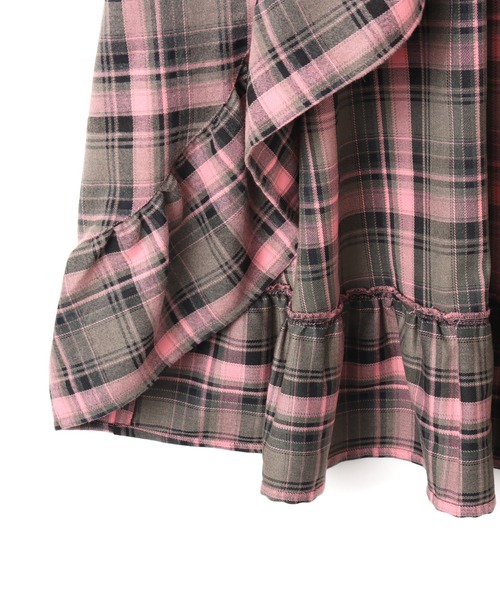atmos pink（アトモスピンク）の「atmos pink Asymmetry Check Skirt / アトモス ピンク アシンメトリー チェック スカート（スカート・レディース・ブラック/ピンク・FREE）」の9枚目の写真