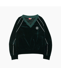 MENASOO（ミナス）の「VELVET V-NECK TOP_GREEN（Tシャツ/カットソー）」