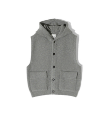 HORLISUN（ホーリーサン）の「Acorn Boucle Hood Knit Cardigan Vest Multi Gray（ベスト）」