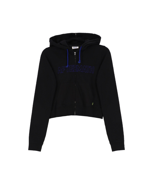 W Contrast Stitch Zip Hoodie — худи на молнии, черный